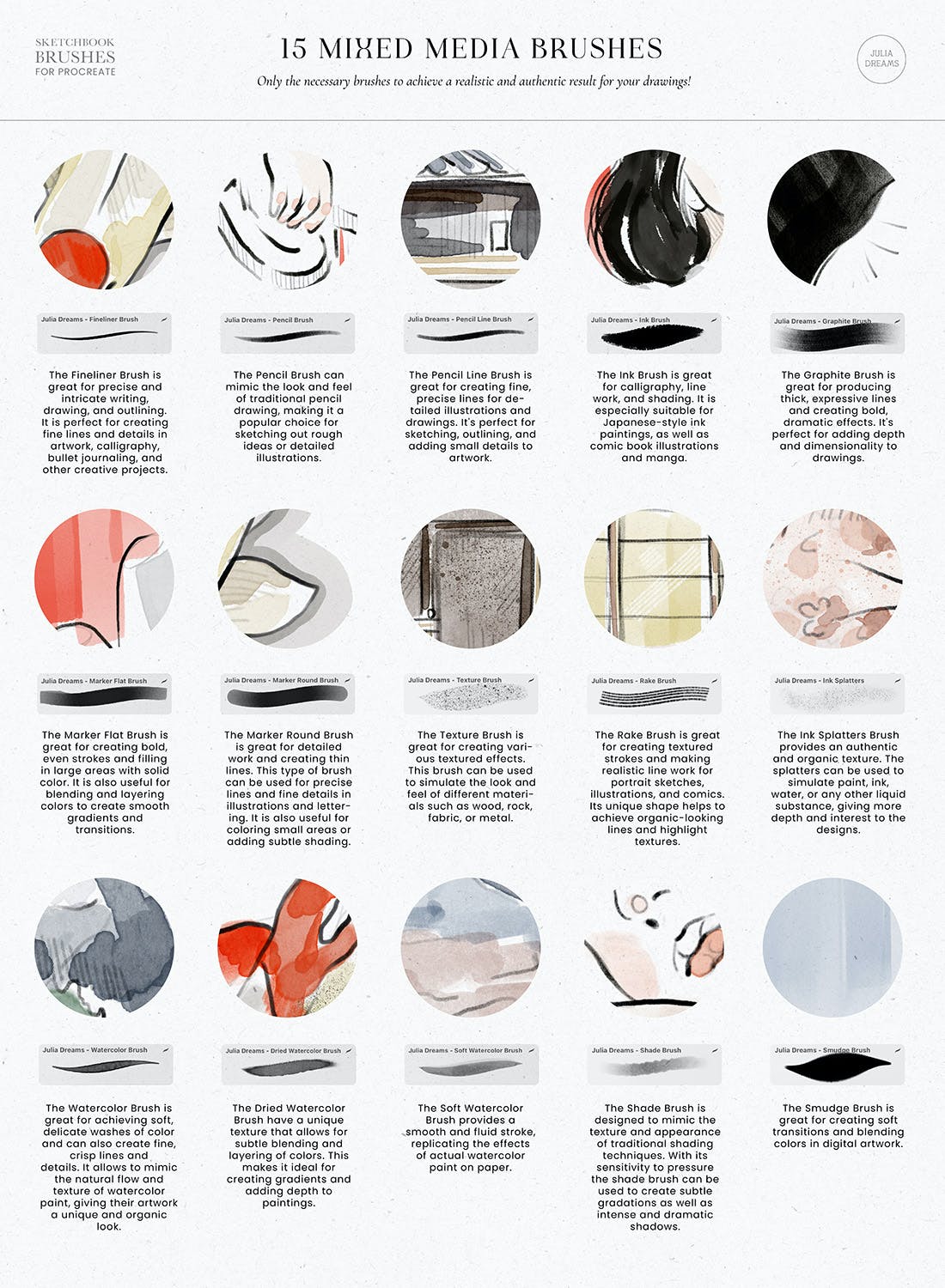 Procreate 画笔混合媒体素描 (BRUSHSET,SWATCHES,PROCREATE)-9 Procreate 画笔混合媒体素描 (BRUSHSET,SWATCHES,PROCREATE)