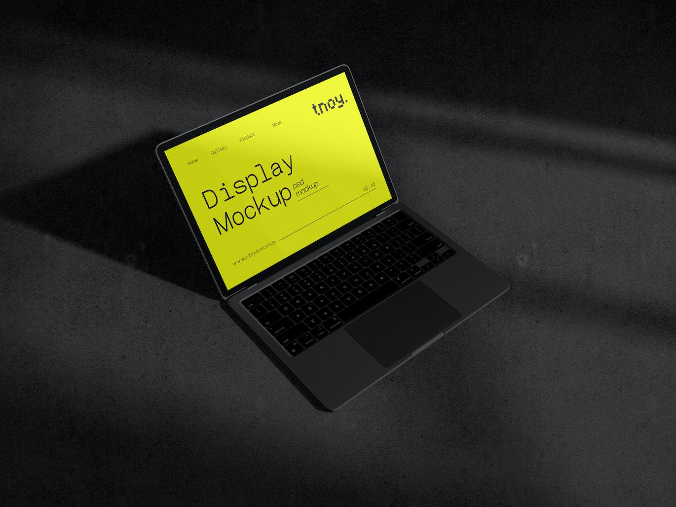 深色MacBook Pro界面样机PSD素材包