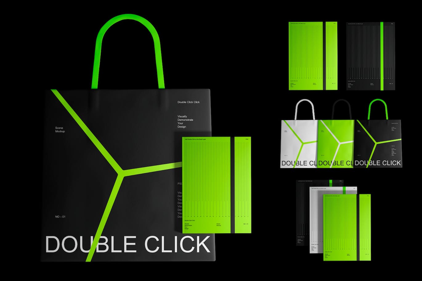 绿黑超酷品牌标识PSD样机素材