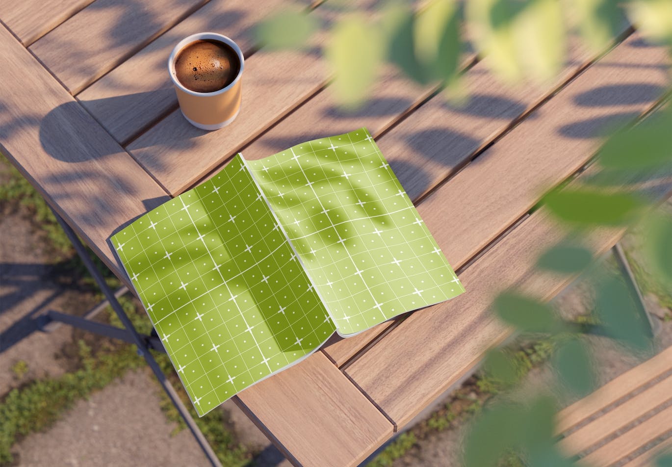 带光影的哑光杂志PSD样机素材