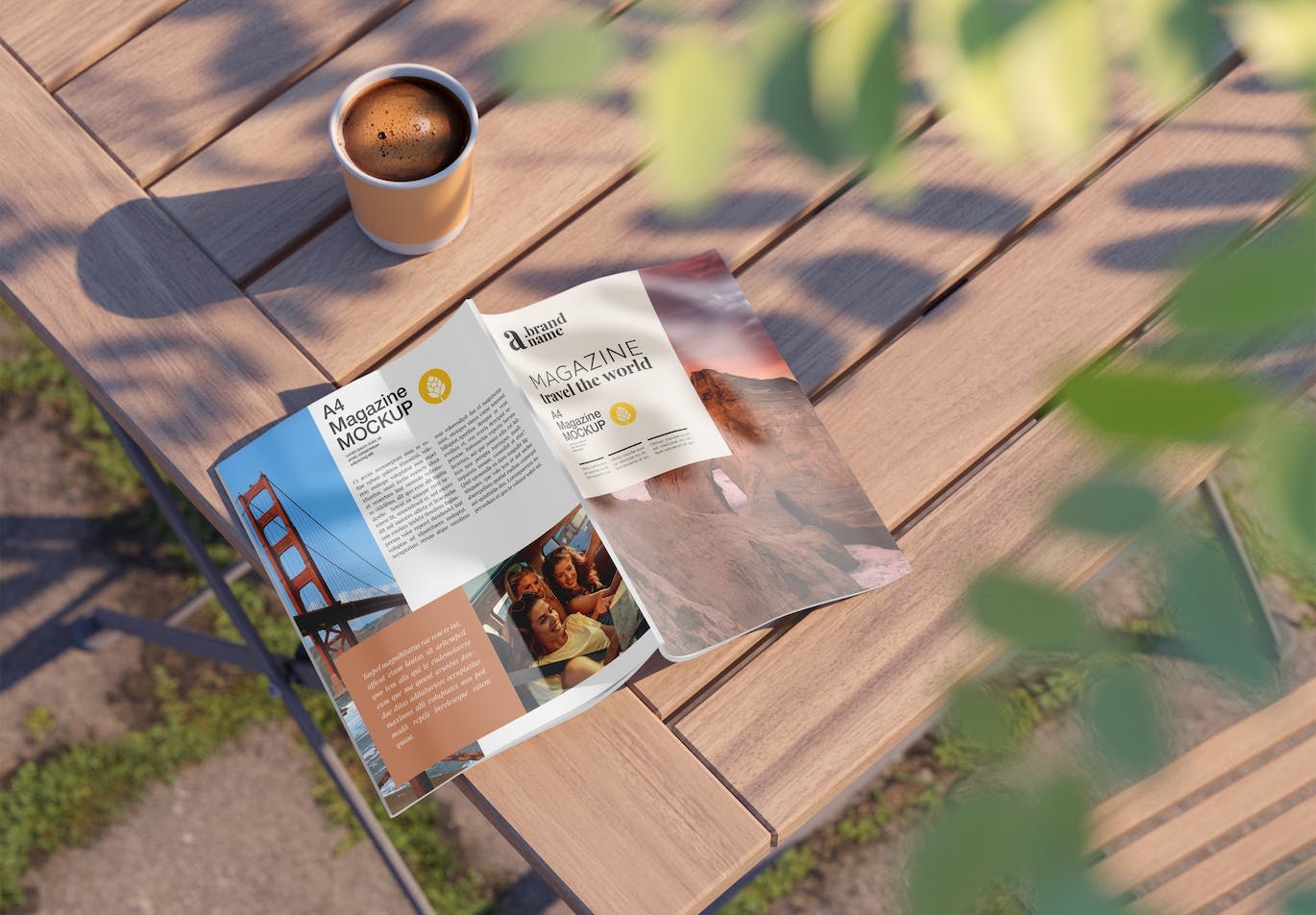 带光影的哑光杂志PSD样机素材