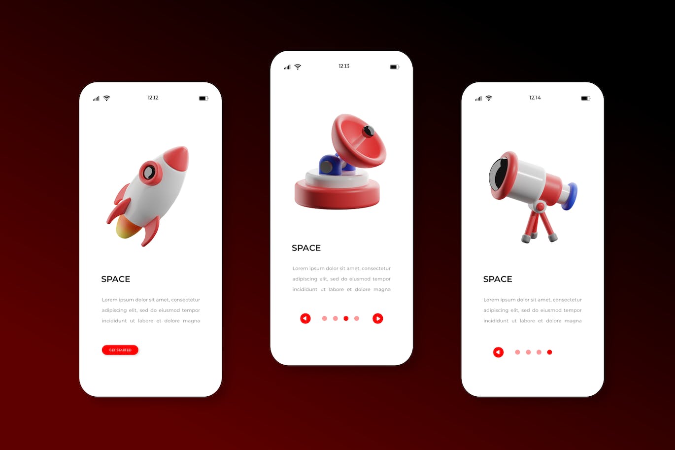 Blender太空空间主题3D图标素材包（FBX,OBJ,Blender）