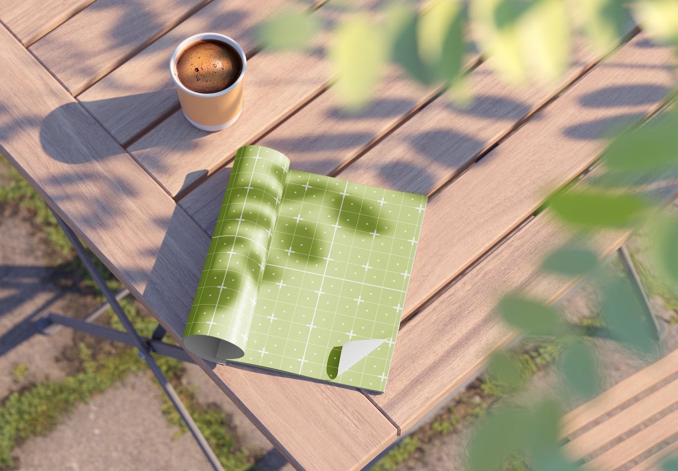 带光影的哑光杂志PSD样机素材