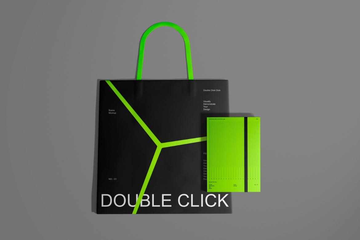 绿黑超酷品牌标识PSD样机素材