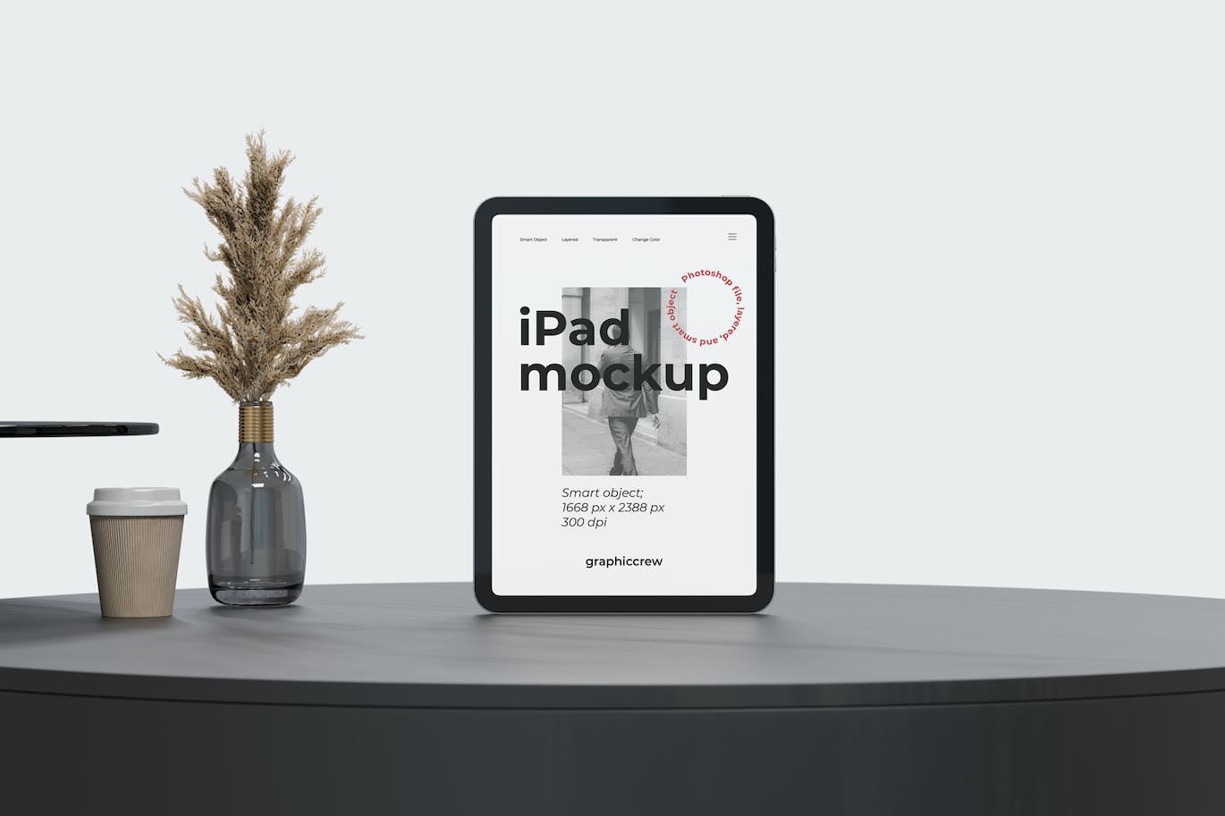 放在黑色桌子上的iPad样机PSD素材包-3 放在黑色桌子上的iPad样机PSD素材包