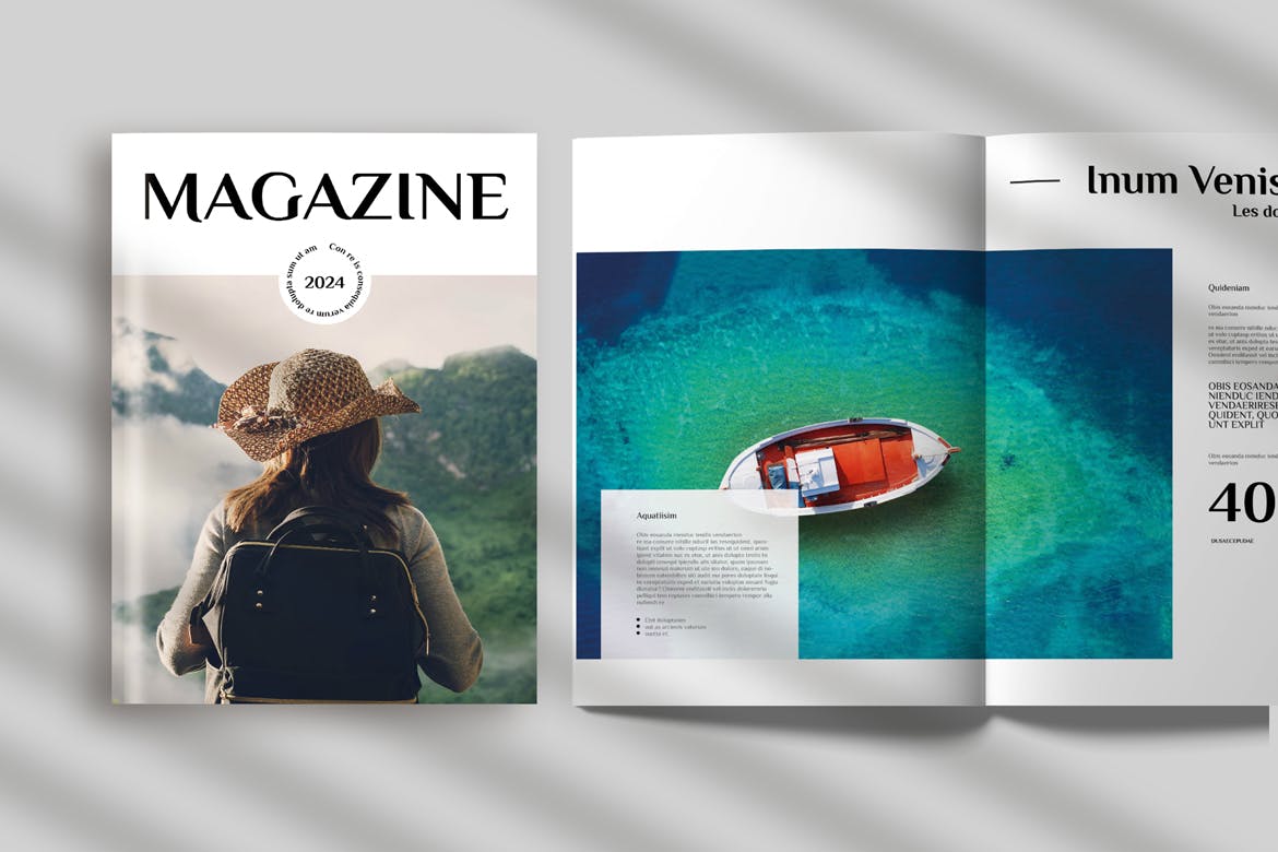 版式优雅的旅行杂志模板素材包 (INDD)