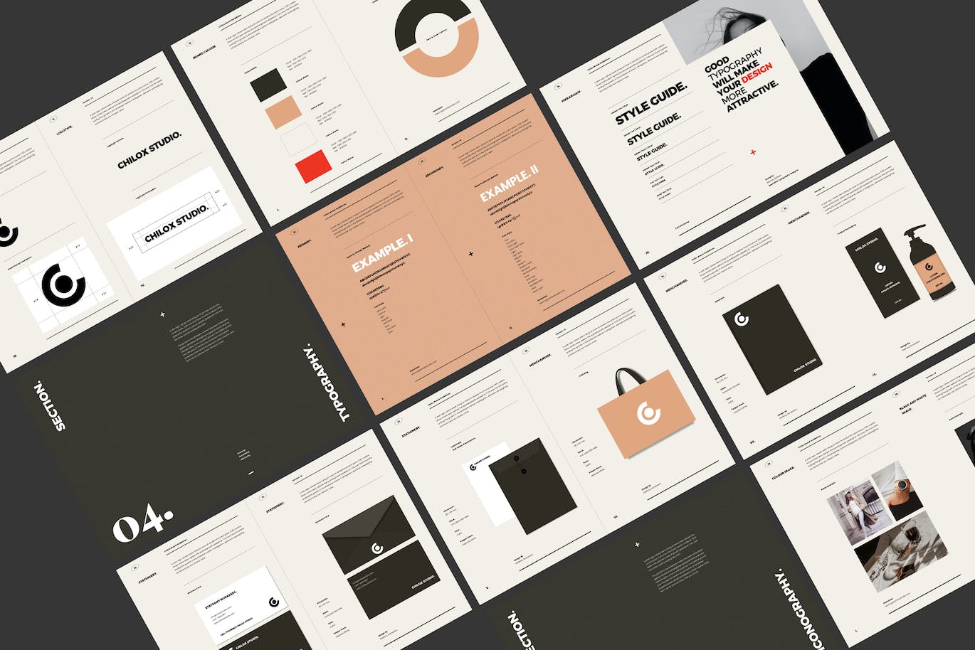 欧美简洁风品牌指南VI手册素材包