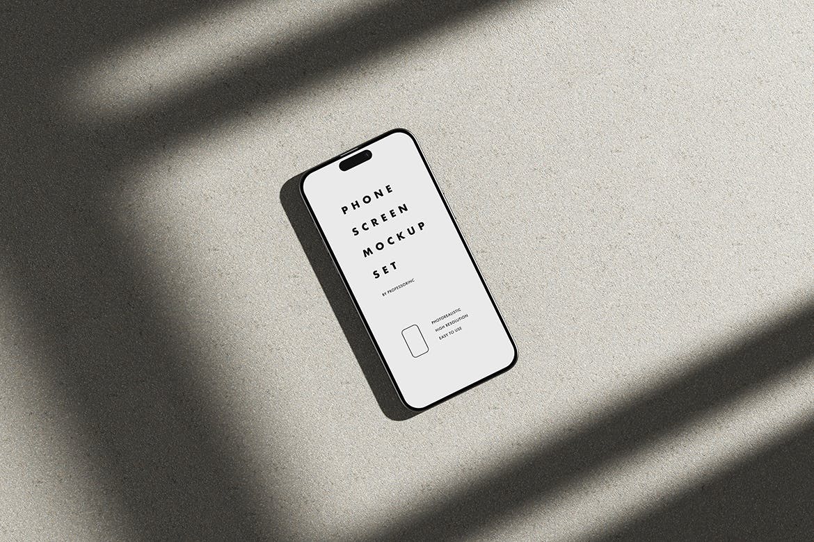 逼真的iPhone 15 Pro Max界面样机PSD素材包