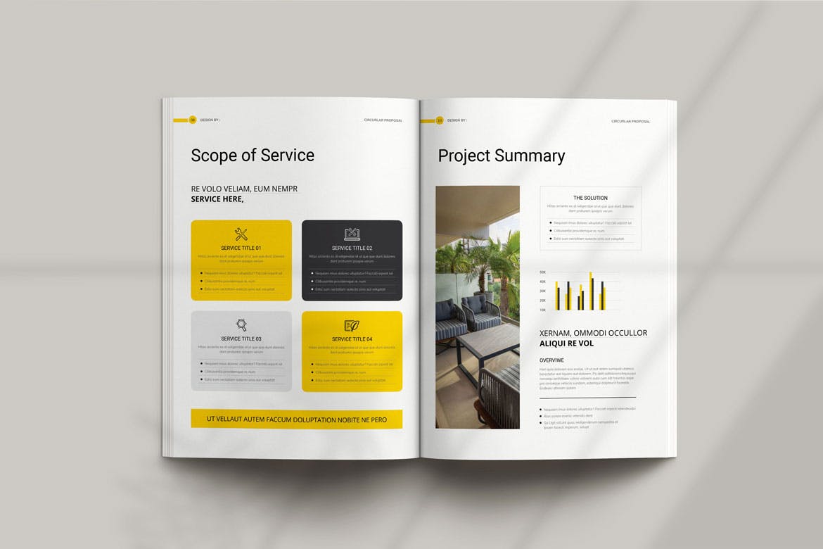 黄黑风格圆形提案模板素材包-4 黄黑风格圆形提案模板素材包