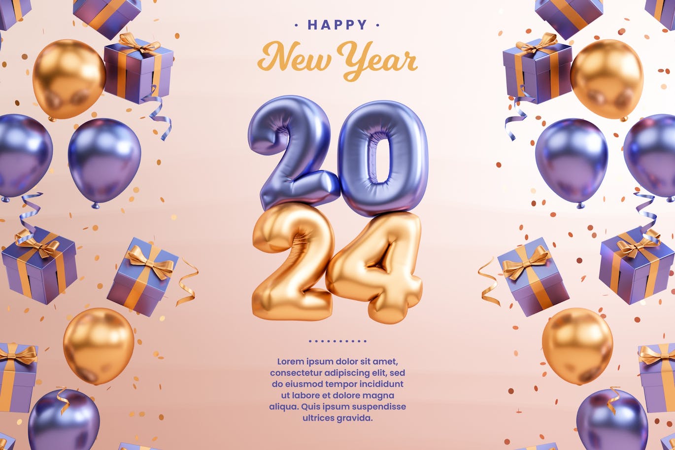 2024年新年节日传单PSD模板素材-1 2024年新年节日传单PSD模板素材