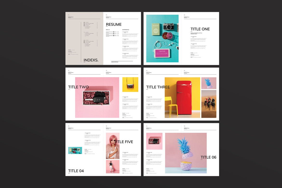 简约高端设计作品集模板素材包-2 简约高端设计作品集模板素材包