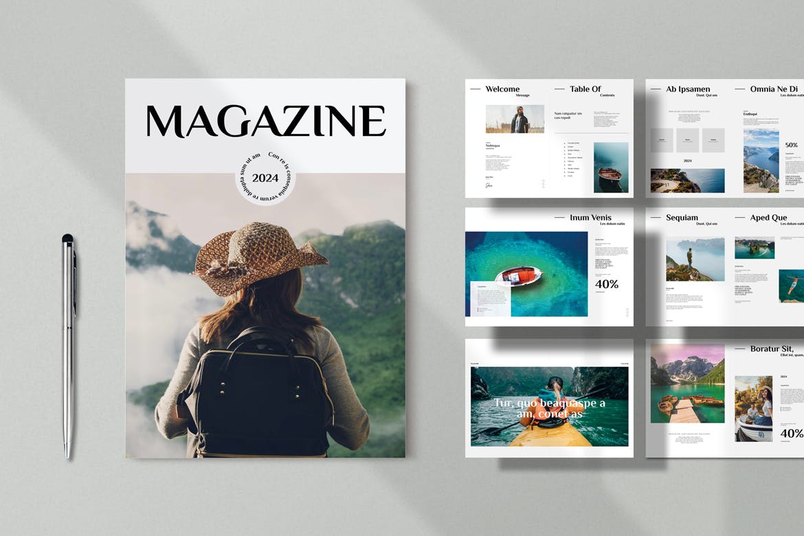 版式优雅的旅行杂志模板素材包 (INDD)