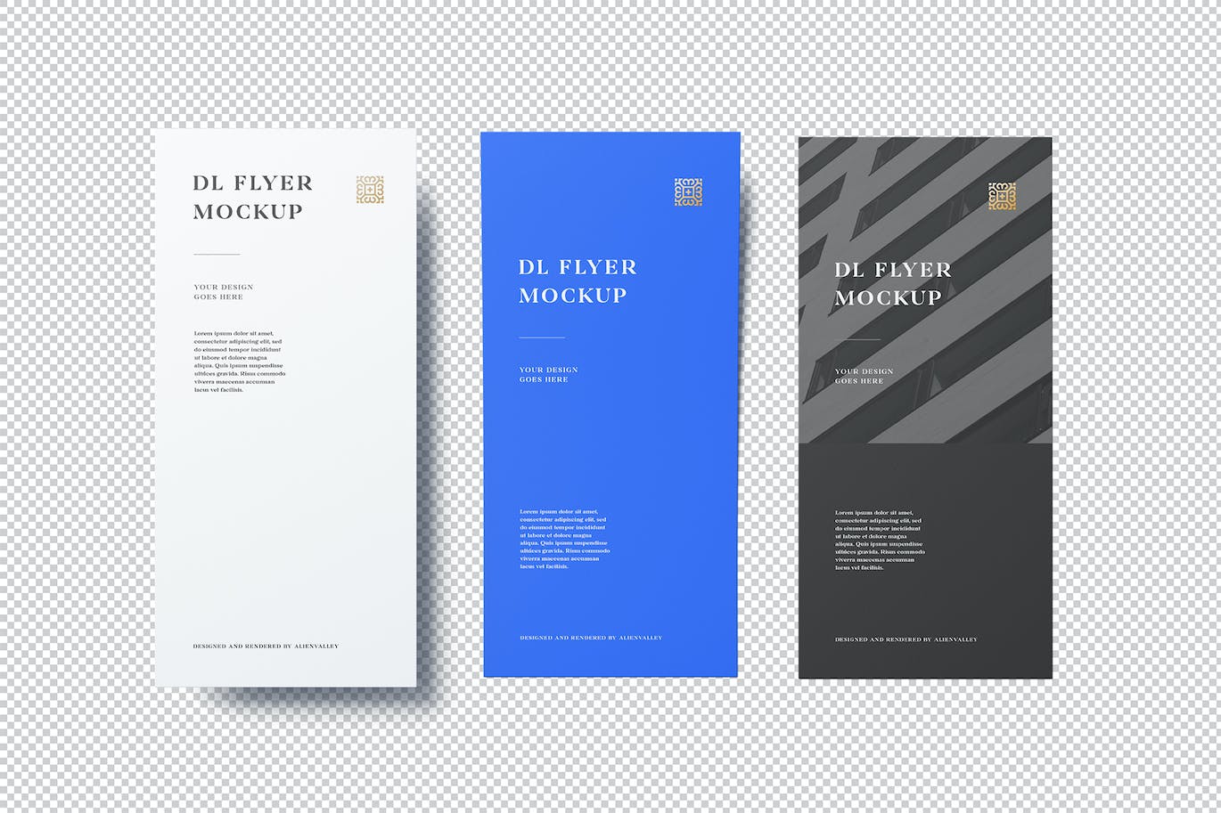 3个DL标准传单PSD样机素材