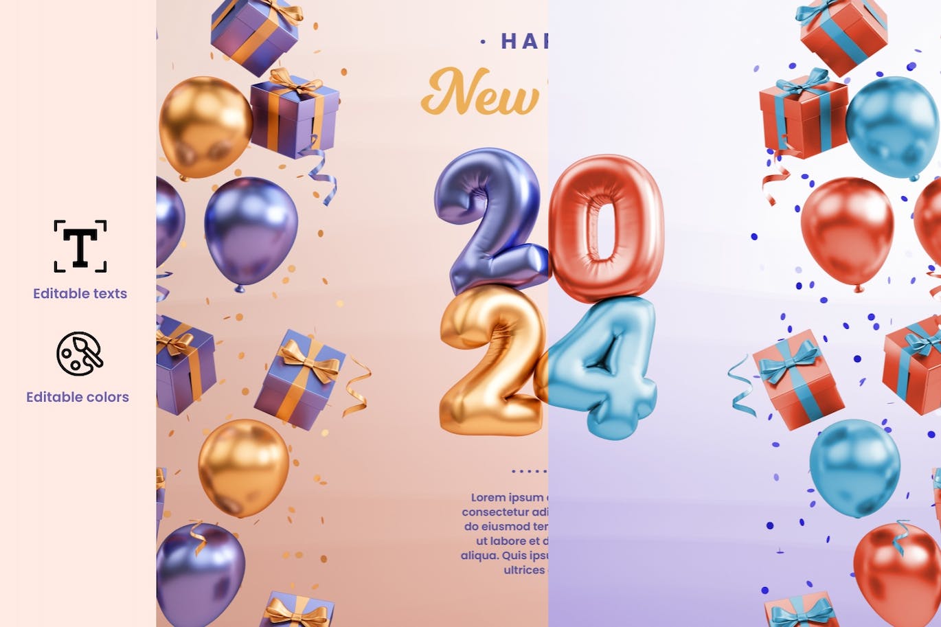 2024年新年节日传单PSD模板素材-2 2024年新年节日传单PSD模板素材