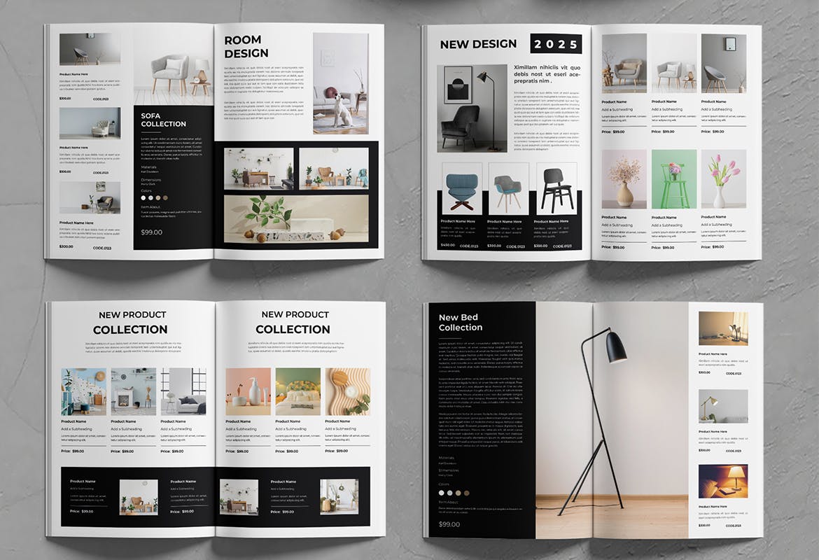 欧美黑色产品目录模板素材（INDD）