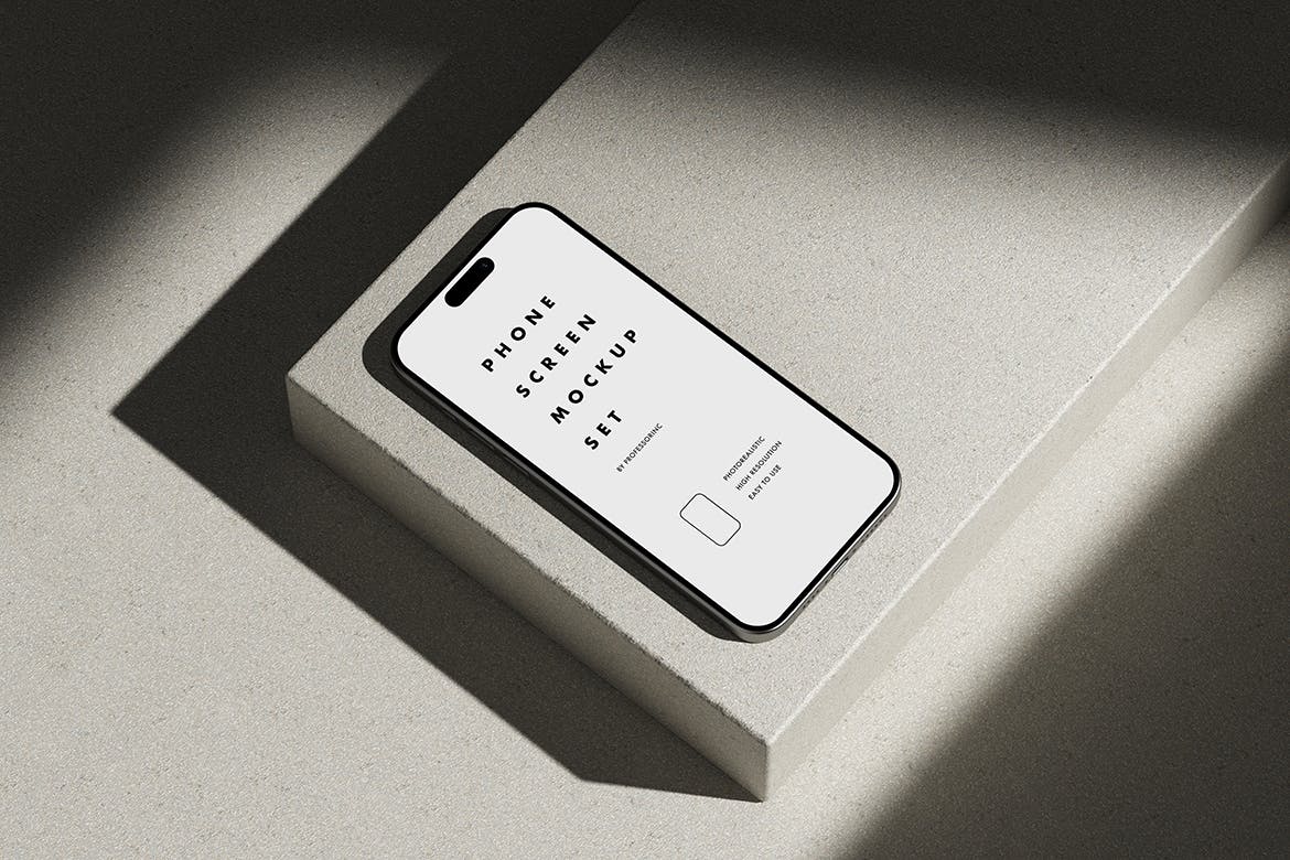 逼真的iPhone 15 Pro Max界面样机PSD素材包