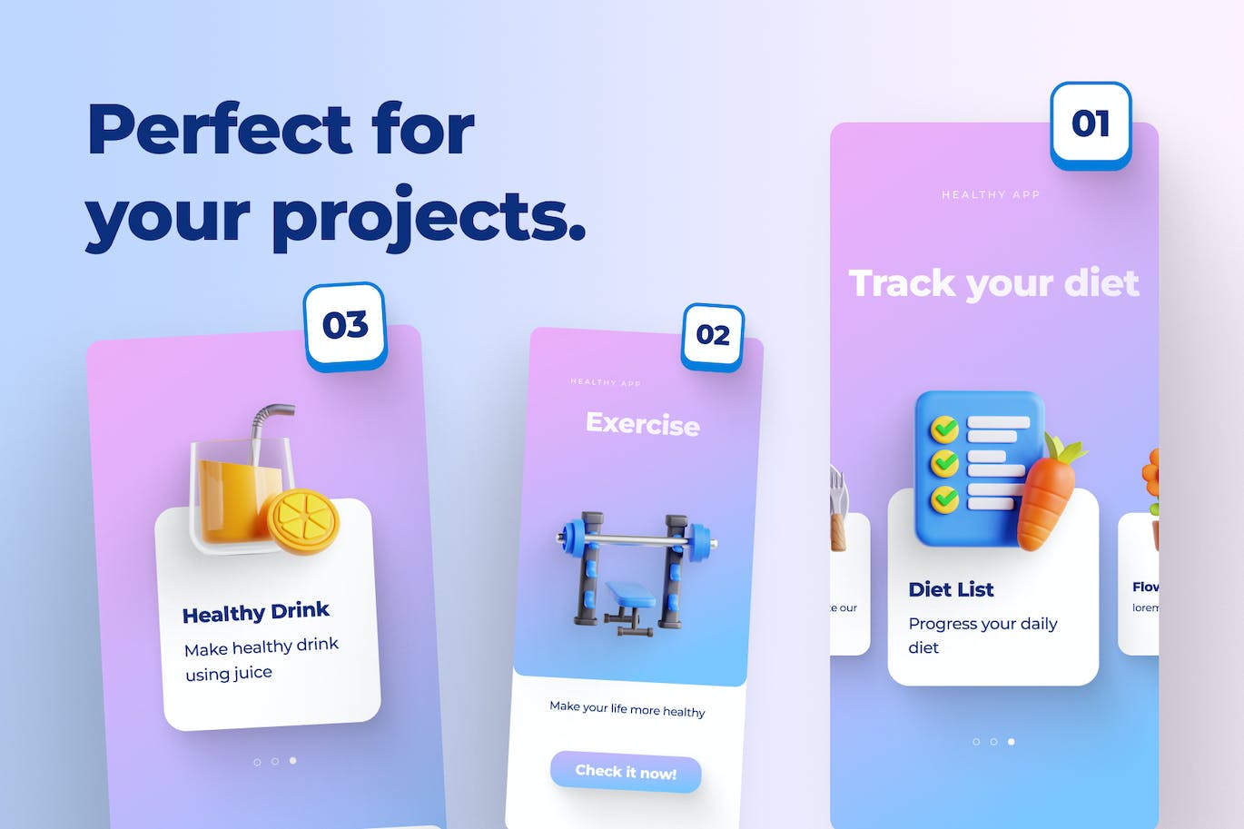 一套用于奖励主题元素3D图标素材包