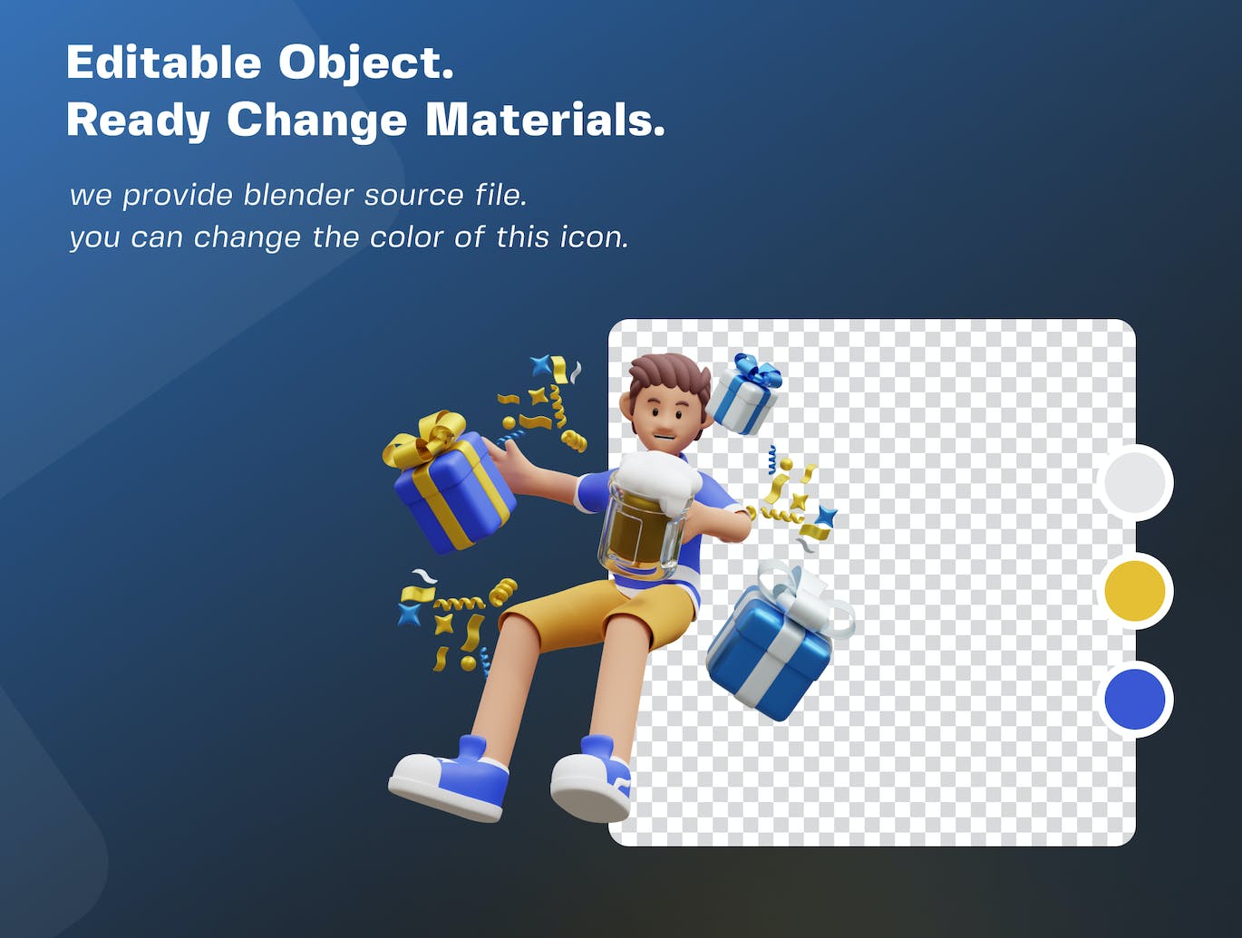 5个新年人物3D插画模型Blender格式素材包