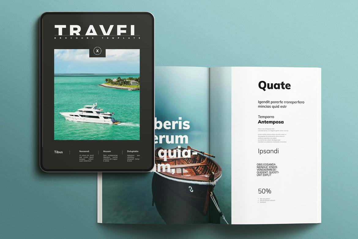 高端黑色旅游宣传册VI手册模板素材包-5 高端黑色旅游宣传册VI手册模板素材包