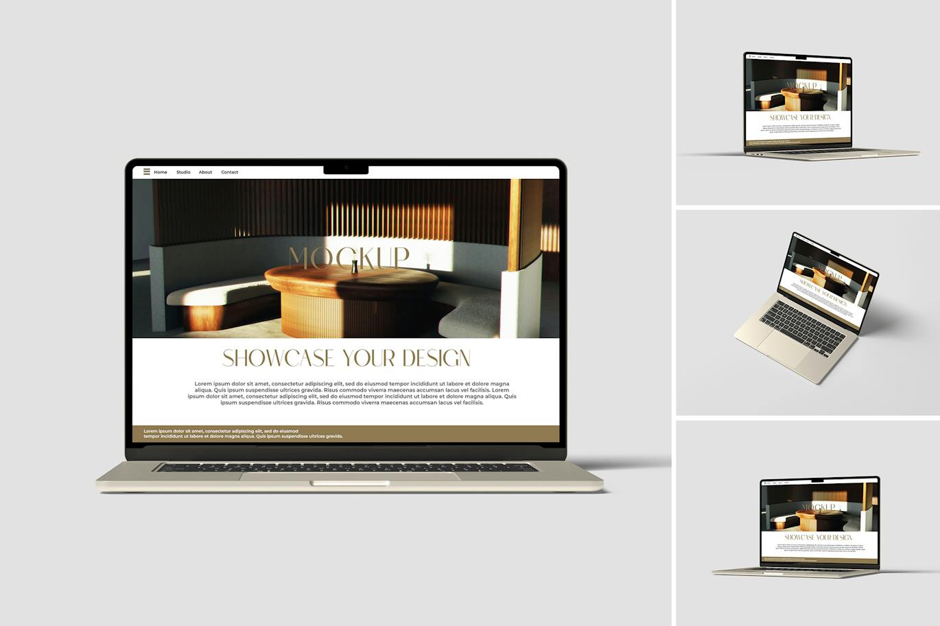 6个不同角度苹果电脑MacBook Air 15英寸PSD样机素材