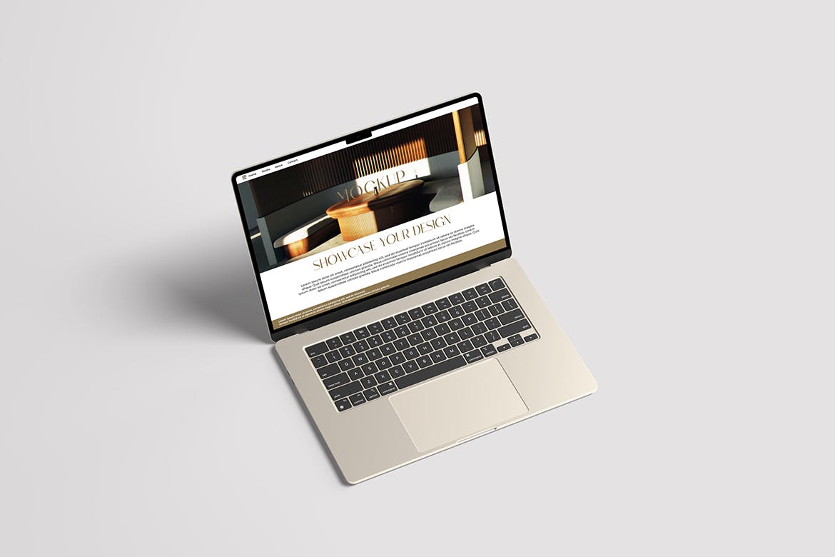 6个不同角度苹果电脑MacBook Air 15英寸PSD样机素材