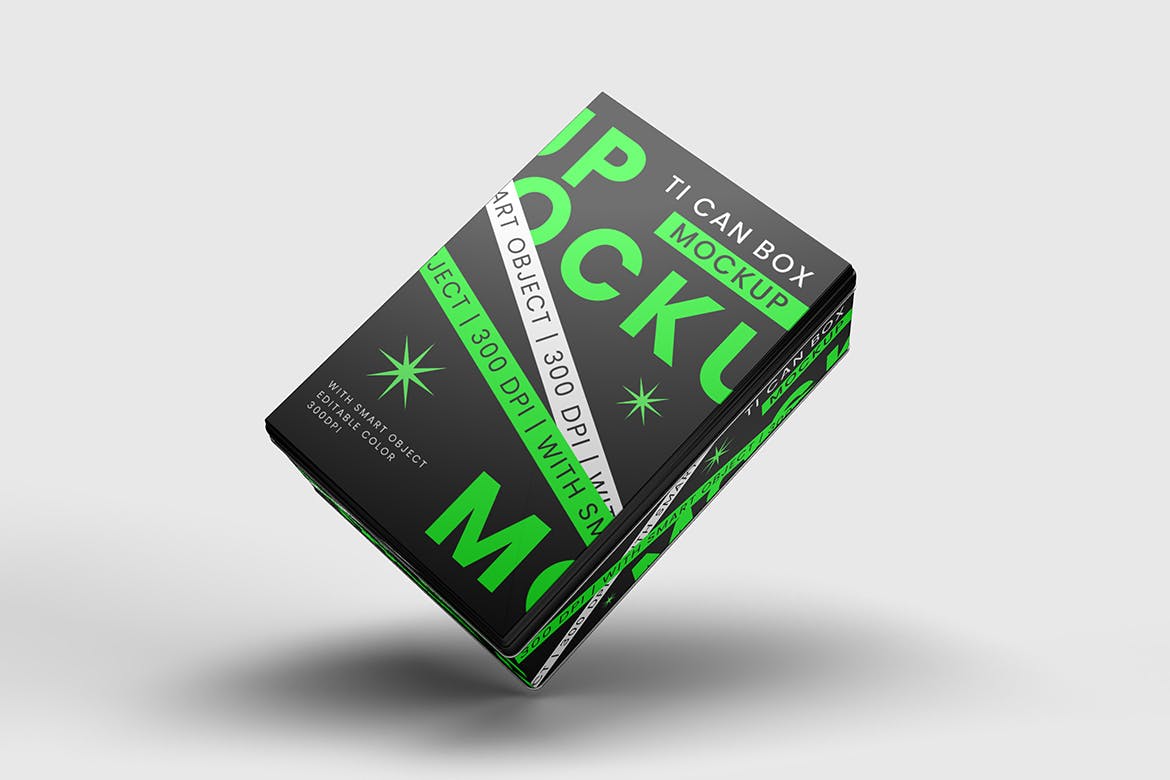 高分辨率锡罐盒PSD样机模型素材