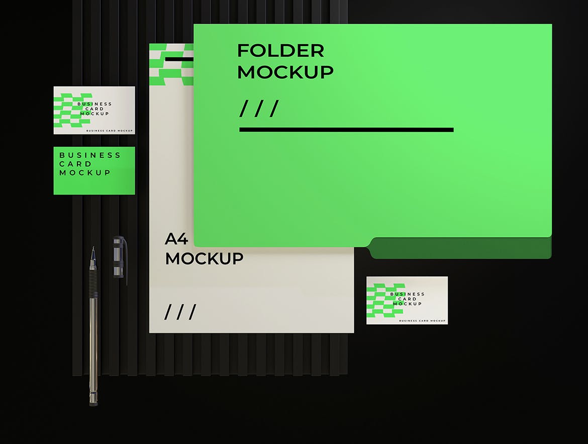 一套绿色VI品牌套件PSD样机素材包-5 一套绿色VI品牌套件PSD样机素材包