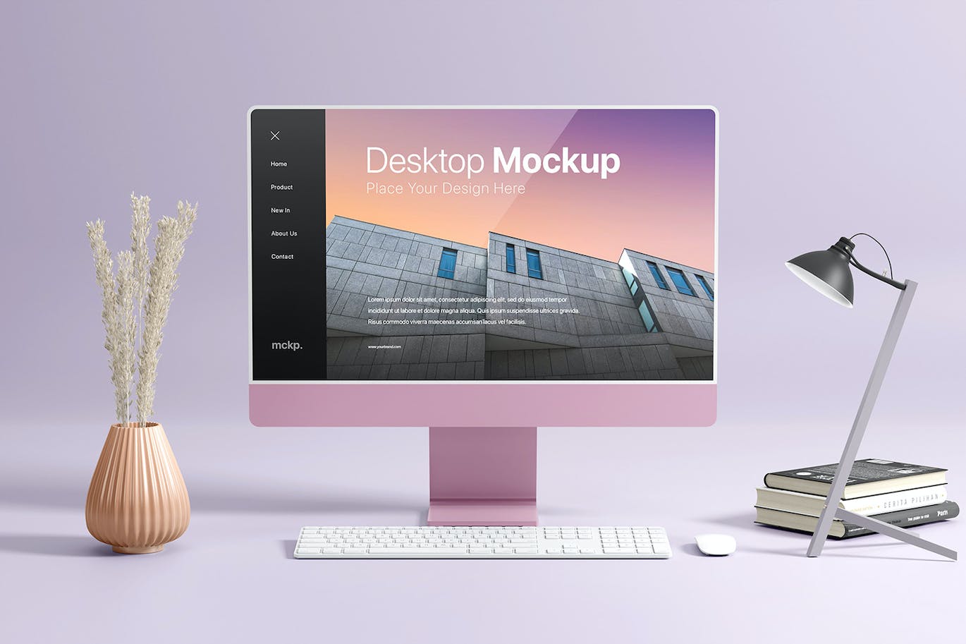 高品质背景桌面电脑模型PSD样机素材-4 高品质背景桌面电脑模型PSD样机素材