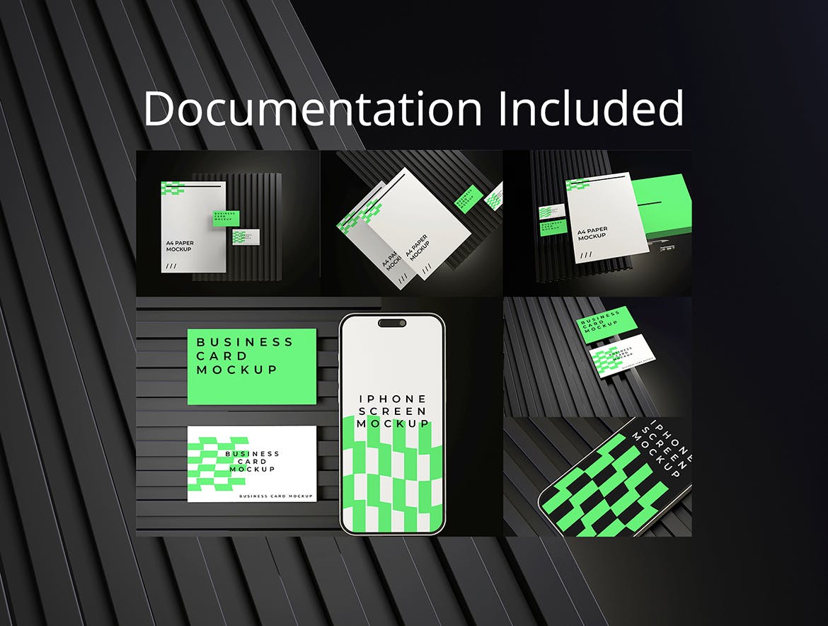 一套绿色VI品牌套件PSD样机素材包-6 一套绿色VI品牌套件PSD样机素材包