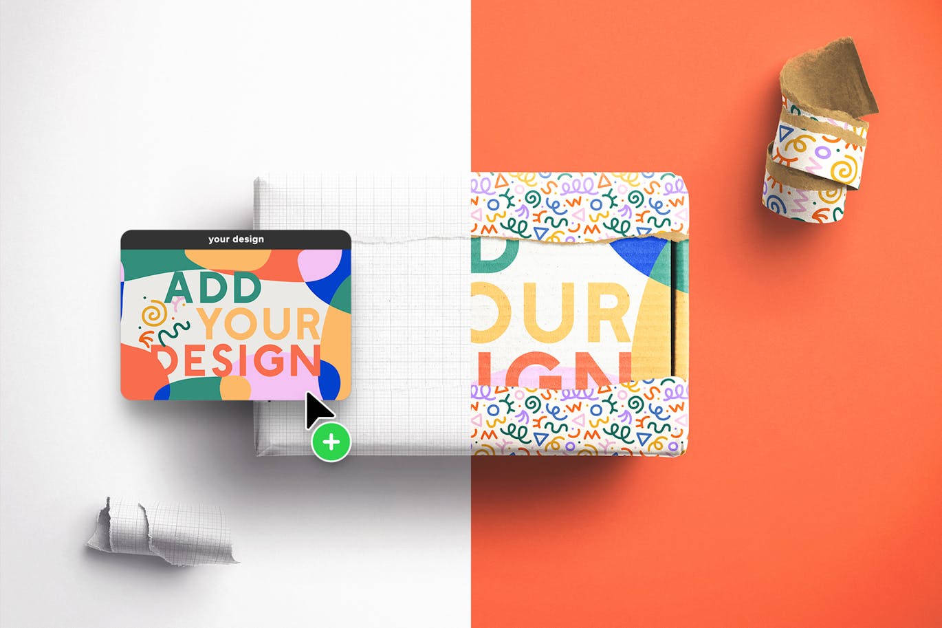 逼真的礼品盒撕裂PSD样机素材-6 逼真的礼品盒撕裂PSD样机素材