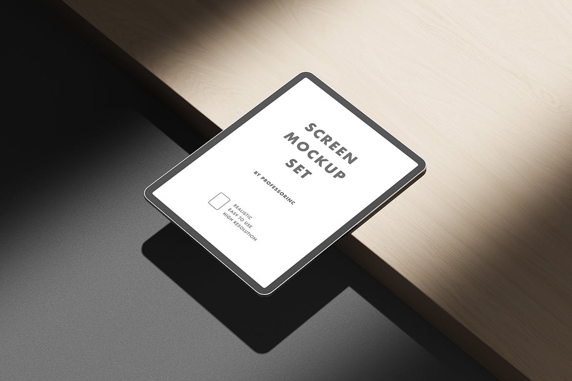 黑色iPad Pro屏幕样机PSD素材包