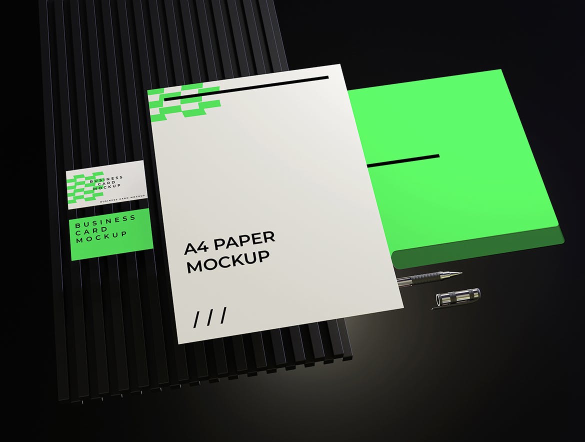 一套绿色VI品牌套件PSD样机素材包-8 一套绿色VI品牌套件PSD样机素材包