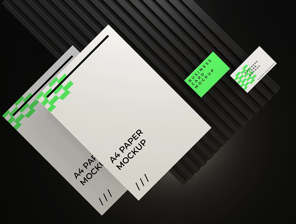 一套绿色VI品牌套件PSD样机素材包-4 一套绿色VI品牌套件PSD样机素材包