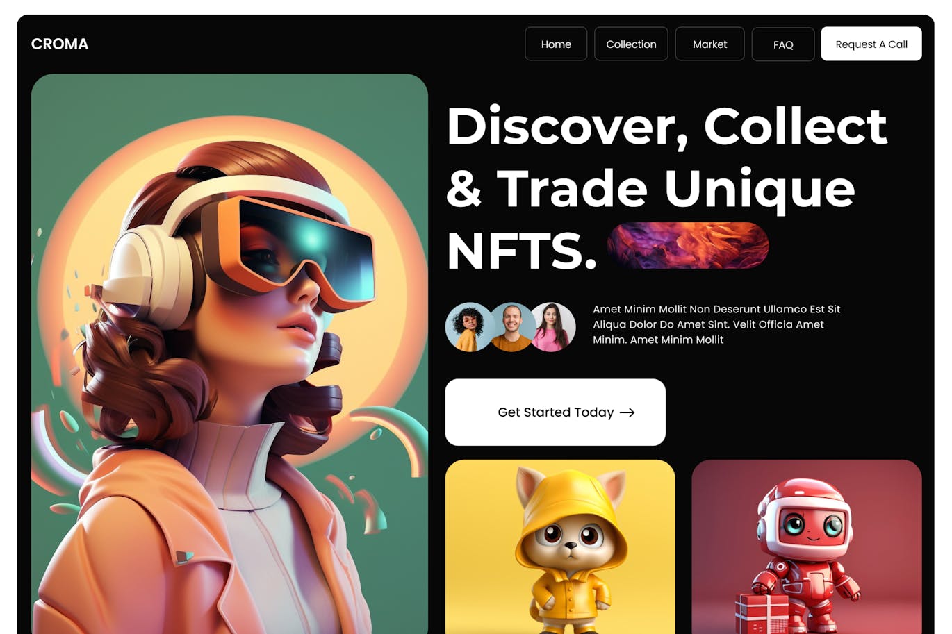 NFT网站英雄广告设计