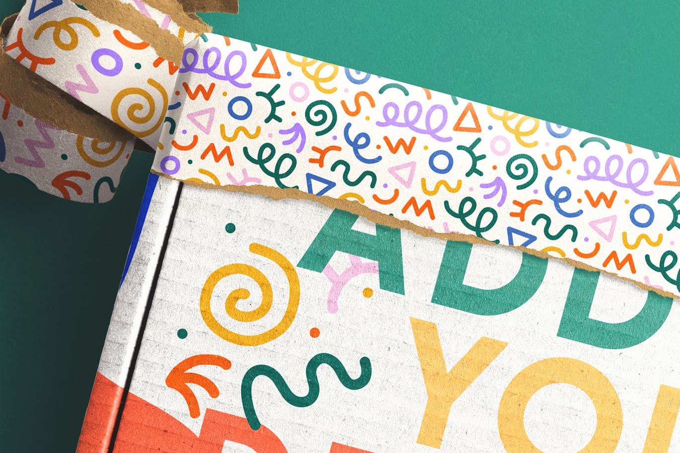 逼真的礼品盒撕裂PSD样机素材-5 逼真的礼品盒撕裂PSD样机素材