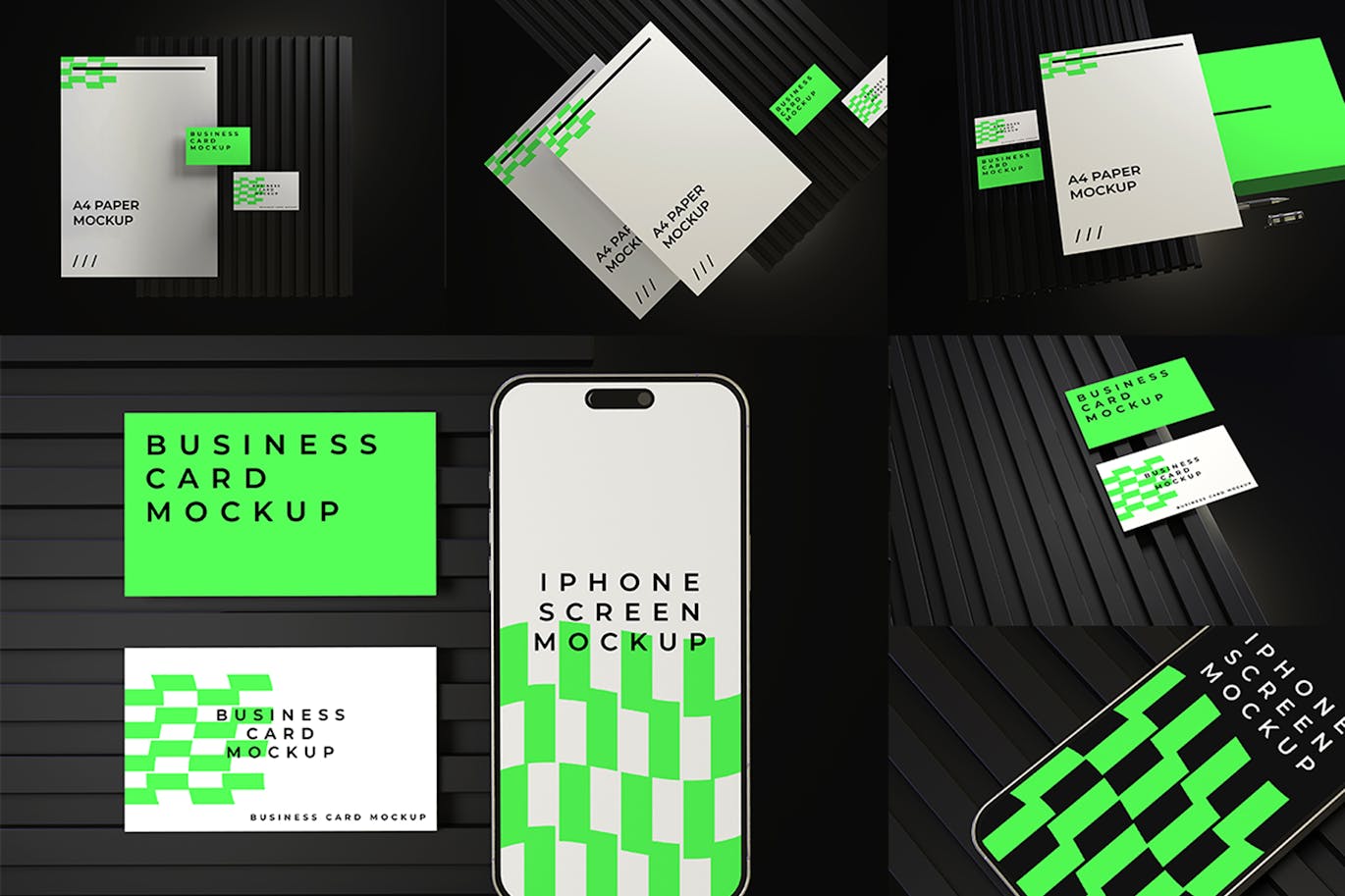 一套绿色VI品牌套件PSD样机素材包-1 一套绿色VI品牌套件PSD样机素材包