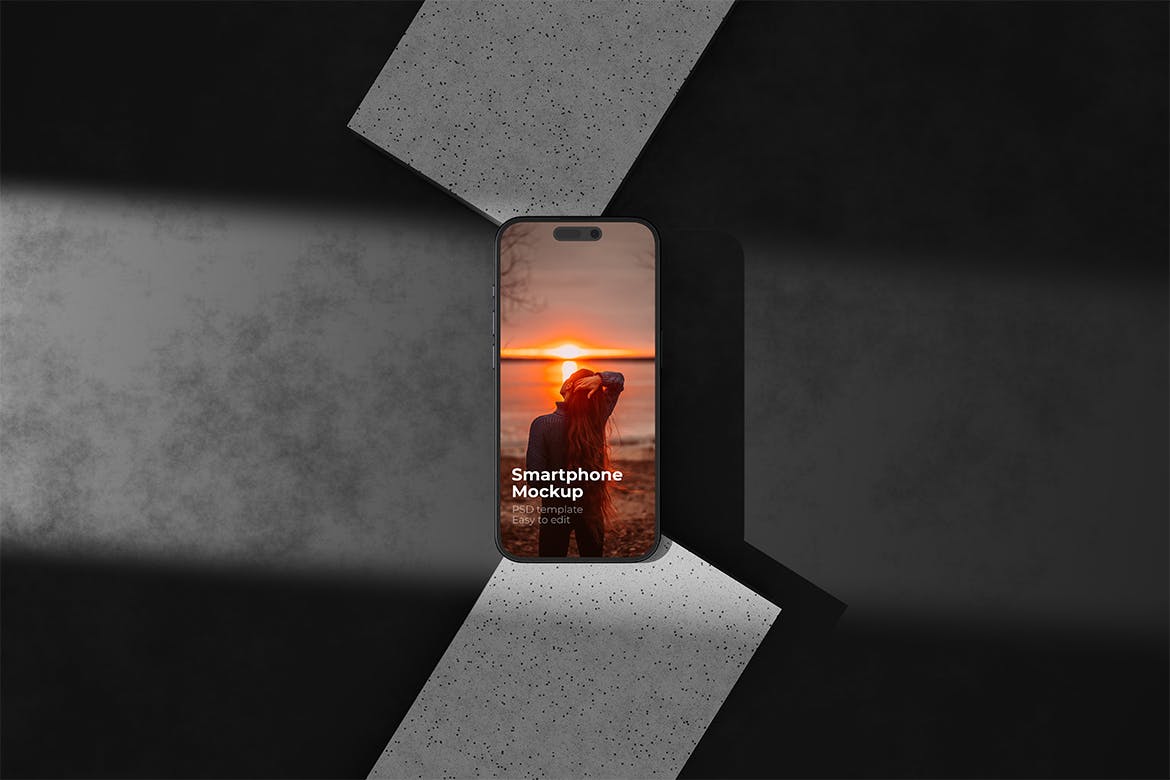 黑色逼真iPhone模型PSD素材包