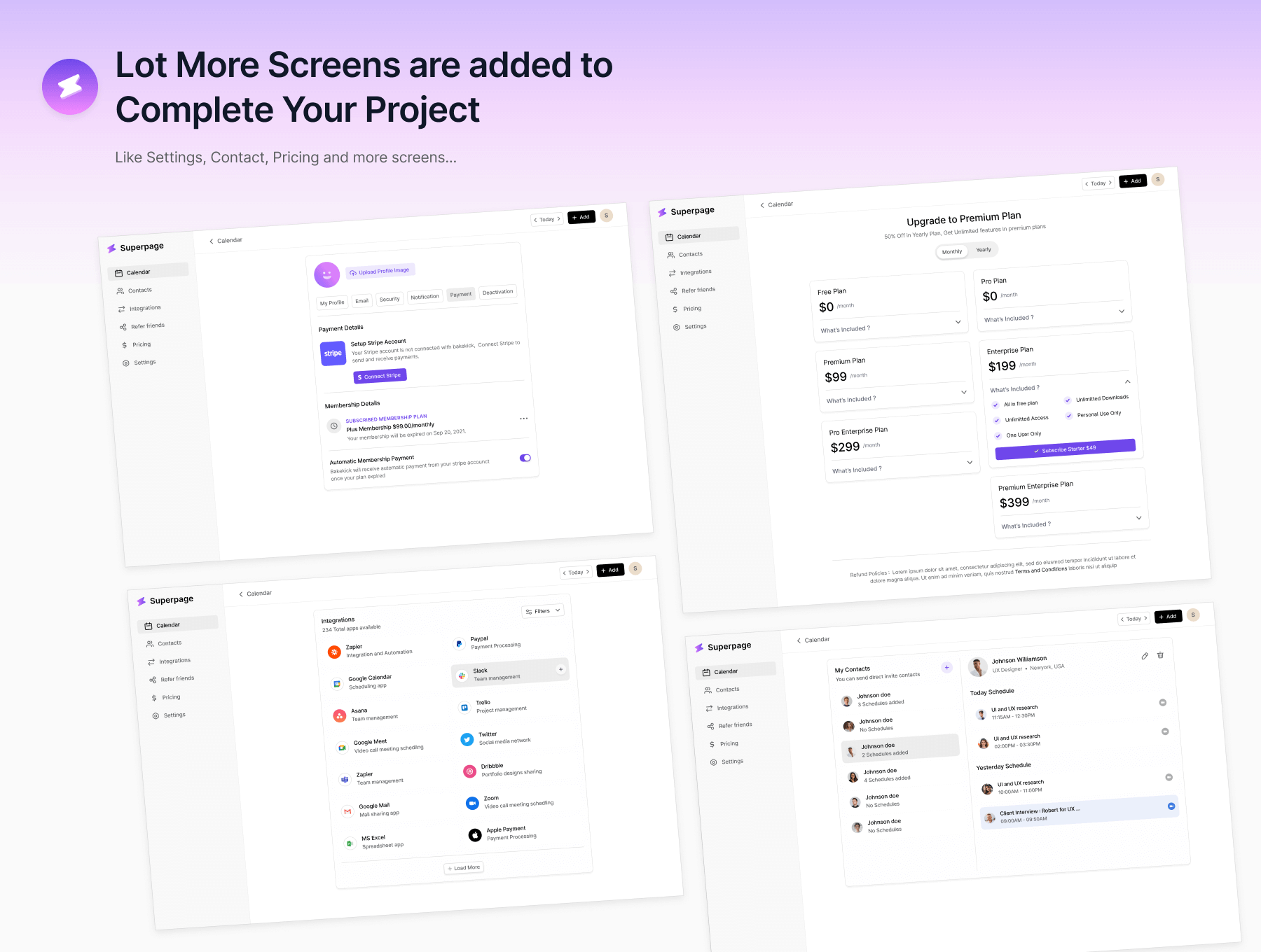25个网页端日历应用主题UI界面素材包