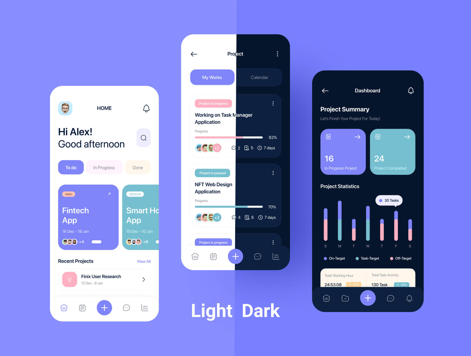 70个设计优雅的项目管理应用APP UI界面素材包
