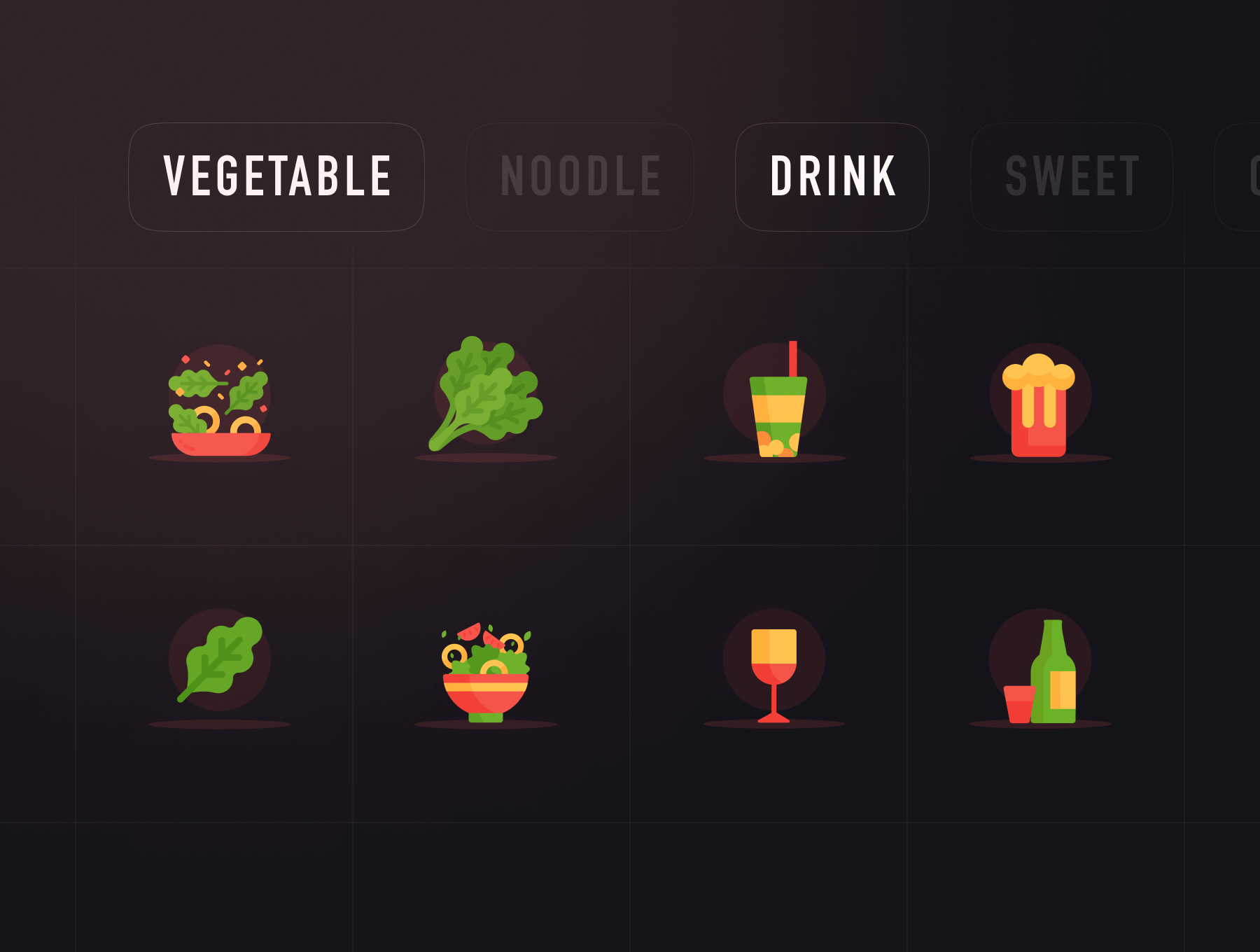 100个看起来就很有食欲的矢量食物图标库