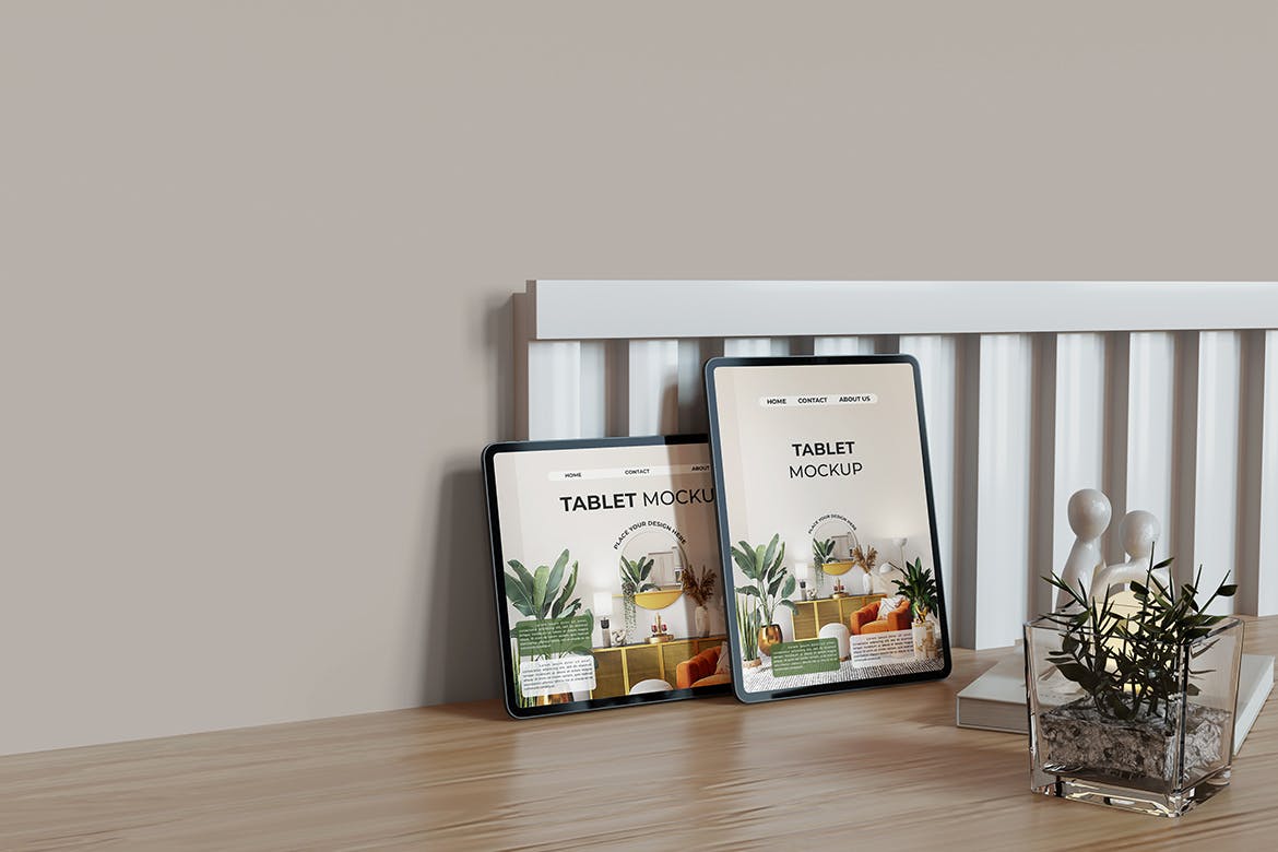 时尚小清新背景IPad Pro样机PSD源文件素材包