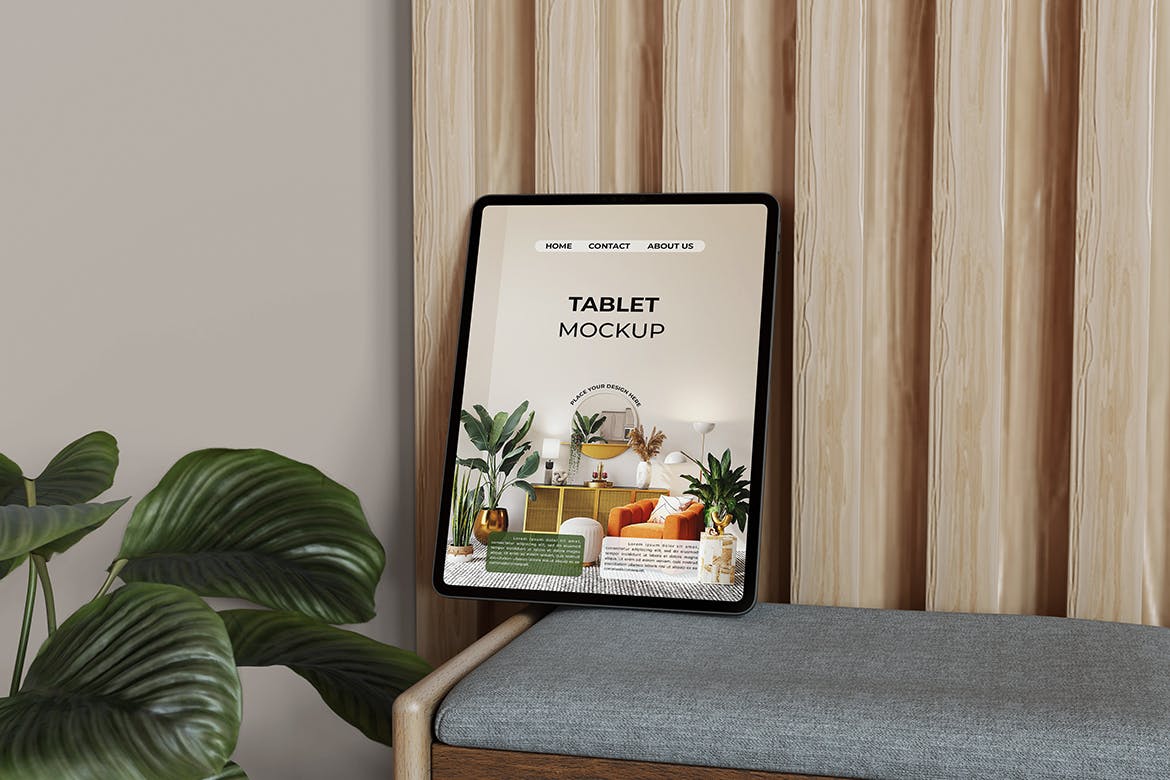 时尚小清新背景IPad Pro样机PSD源文件素材包