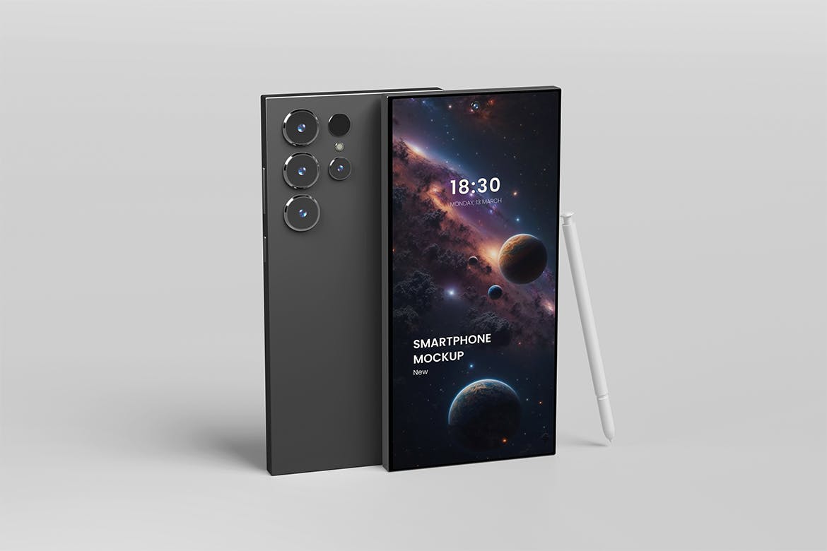 漂亮有质感的三星Galaxy S23 Ultra样机PSD素材包