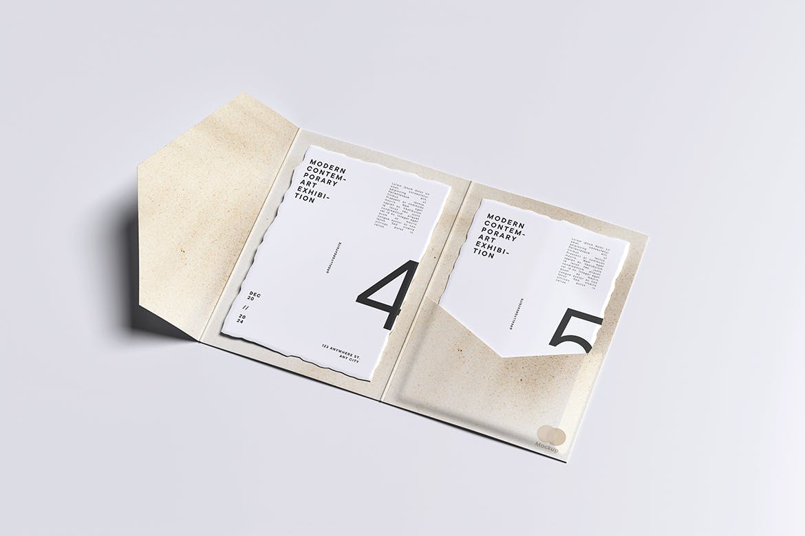 A4尺寸文件夹传单PSD样机素材包