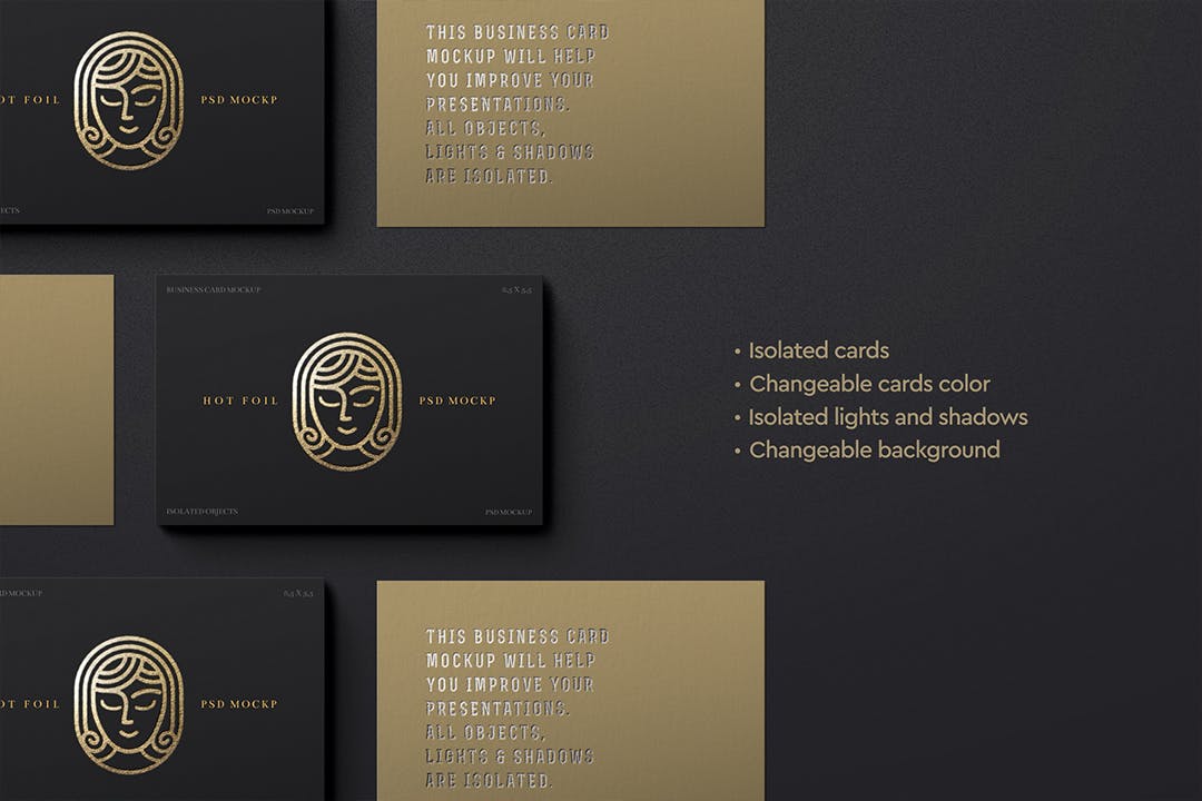 高端逼真的名片PSD样机素材包-4 高端逼真的名片PSD样机素材包