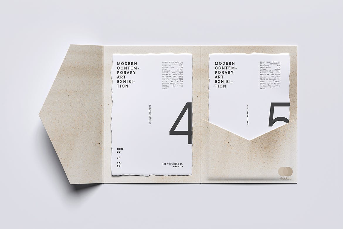 A4尺寸文件夹传单PSD样机素材包