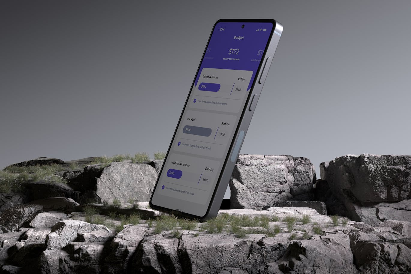 逼真深色背景手机PSD样机素材包