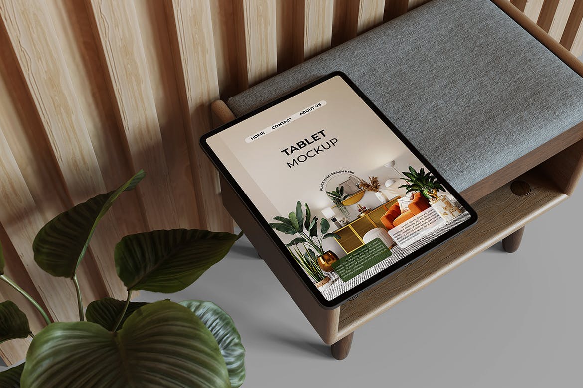 时尚小清新背景IPad Pro样机PSD源文件素材包