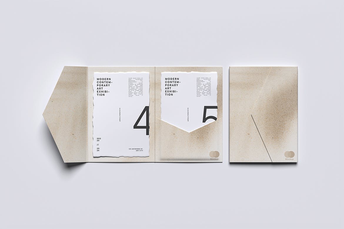 A4尺寸文件夹传单PSD样机素材包