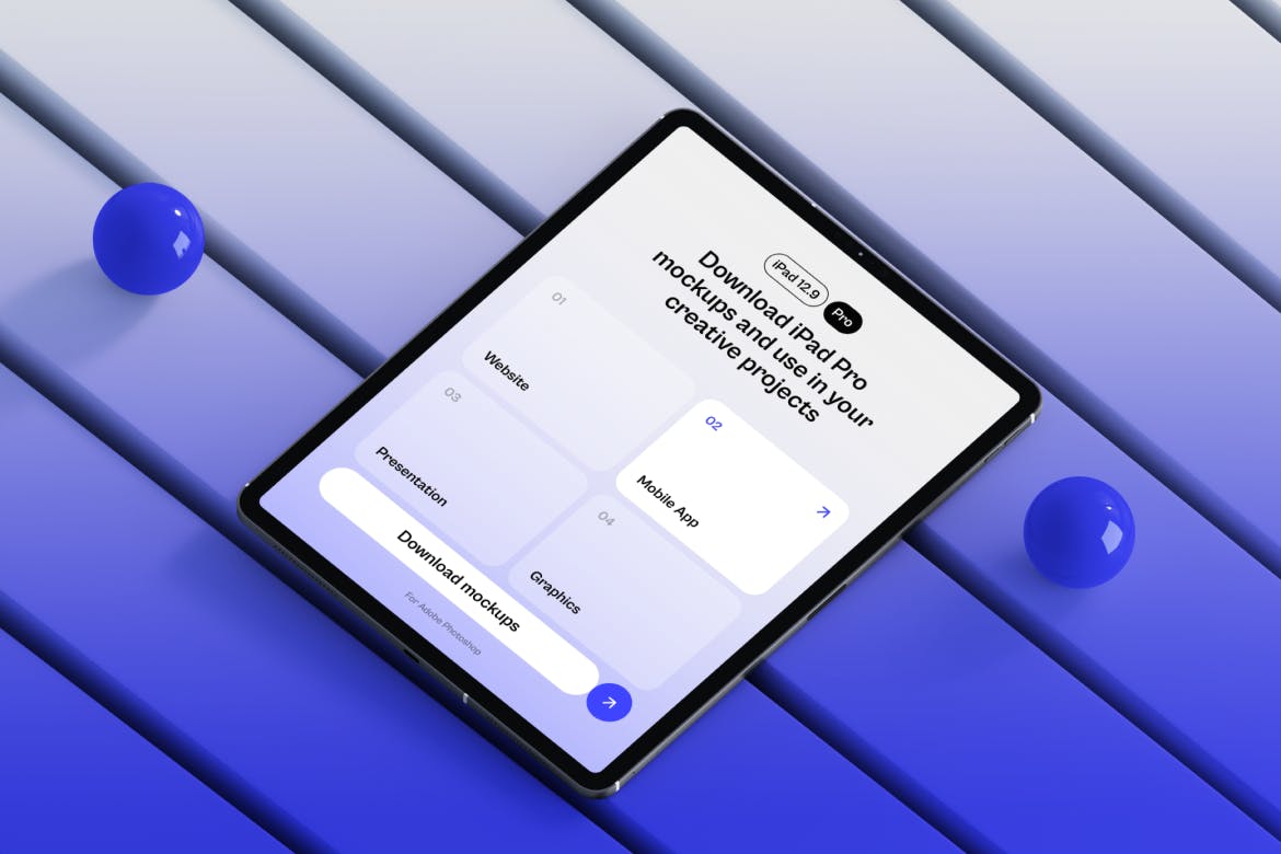 高端12.9寸iPad Pro模型样机PSD素材包